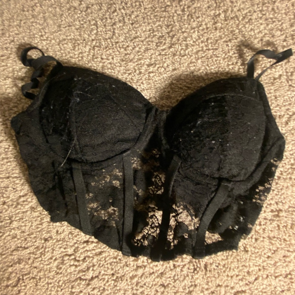Urban Planet Black Lace Bra with Underwire and Adjustable Straps